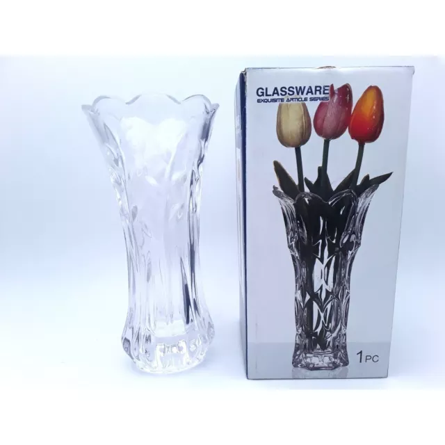 Transparentes Glas Blumenvase hoch 20 cm Glas ausgefallene farbige Dekoration 2