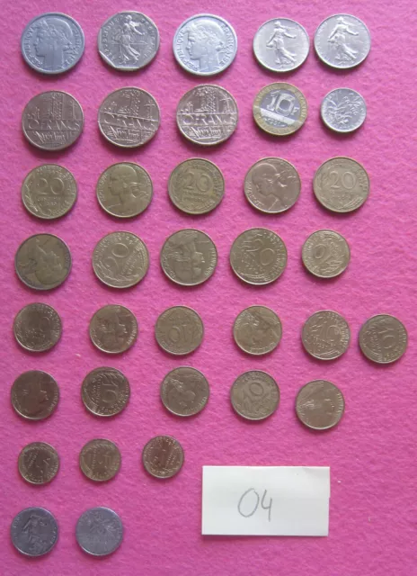 Münzen aus Frankreich, Konvolut, Francs, Centime (jwl004)