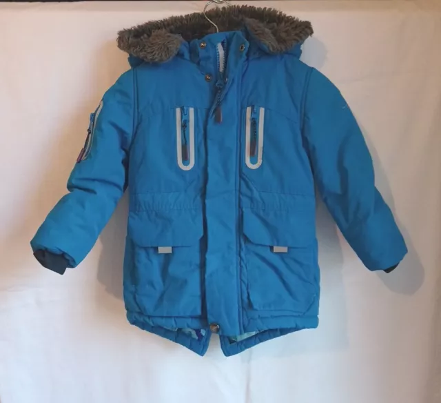 Ted Baker Boys Blue Hooded Winter Jacket Size 2-3 years (98 cm)