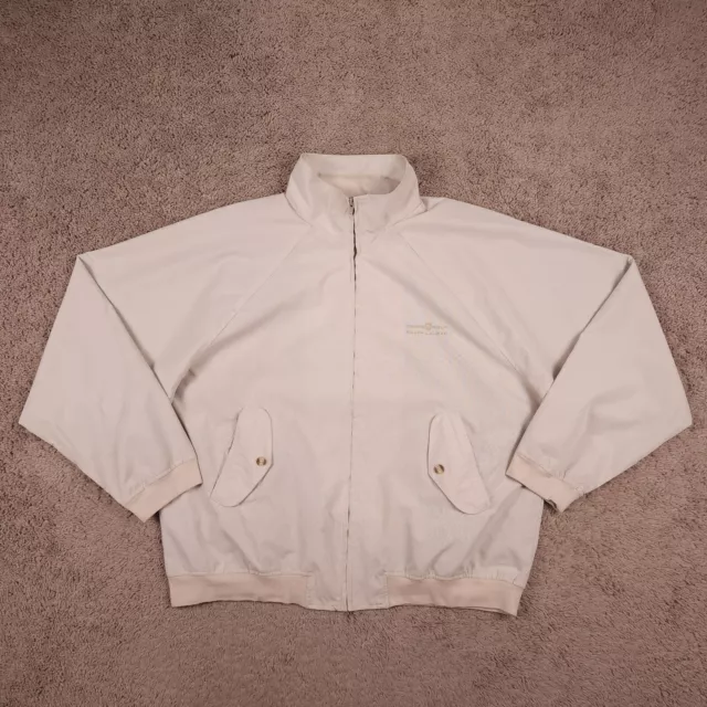 Vtg Chaps Golf Jacket XL Beige Ralph Lauren Full Zip Windbreaker Rain 90s *Read