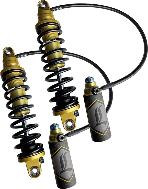 Legend Suspension REVO ARC Remote Reservoir  Gold Shocks Harley Touring 14"