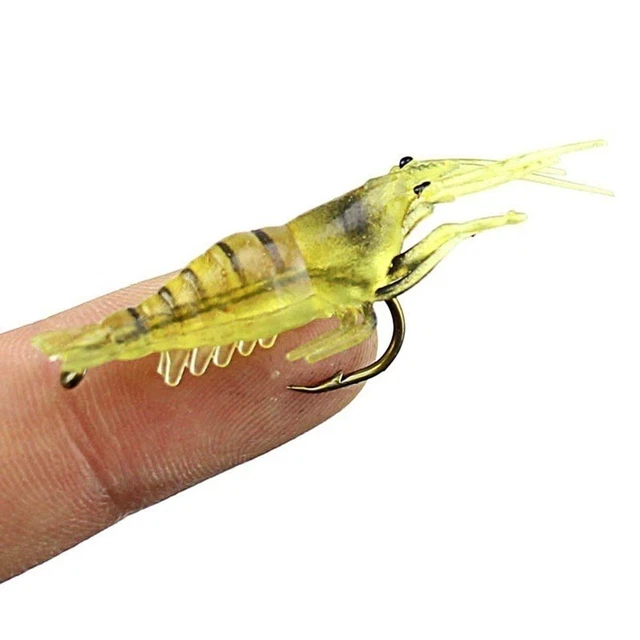 Pêche en mer Faux appâts de crevettes Leurre de crevettes Hook Worm Silicone