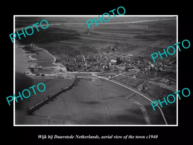 Old Large Historic Photo Wijk Bij Duurstede Netherlands Town Aerial View 1940 1