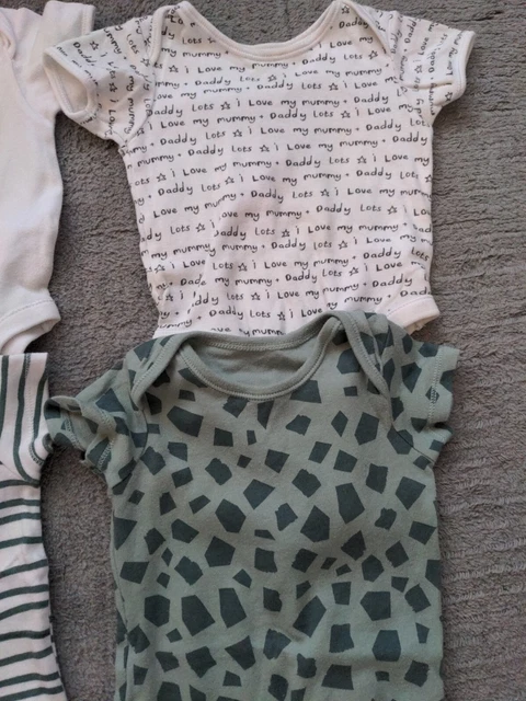 bundle baby boys 6-9 months clothes short sleeve top & vests bodysuits x 7 4