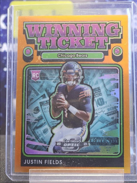 2021 Contenders Optic Rookie Orange Winning Justin Fields RC /50 WHC53