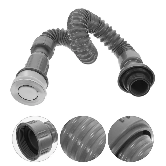 HAMPPLIES Ablaufschlauch Verlängerung Waschmaschine - Flexibler Doppelkopf Anschluss | 85cm Länge