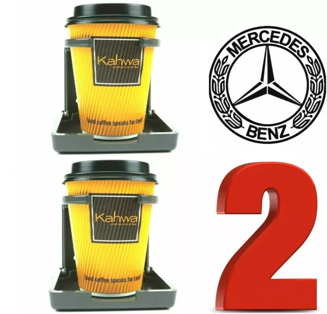 2 Charcoal Grey Mercedes Benz Clone Replica Cupholder Cup Drink Holder W124 E320