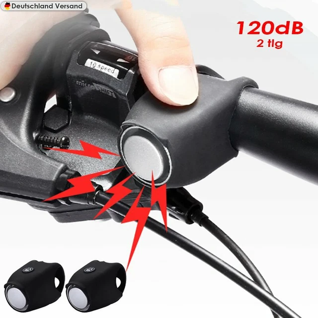 Wiederaufladbare Fahrradhupe - 120 DB, 5 Klangmodi, IPX4 Wasserdicht