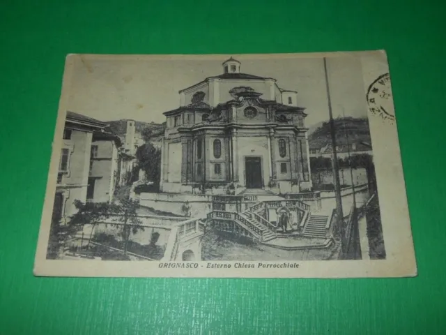 Cartolina Grignasco ( Novara ) - Esterno Chiesa Parrocchiale 1950