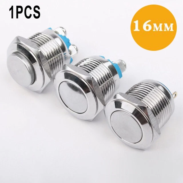 Bouton poussoir métallique auto-réinitialisé 16 mm étanche interrupteur de d