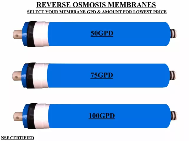 Reverse Osmosis Membrane Water Filter RO , Aquarium ,Marine ,Undersink 50 75 100