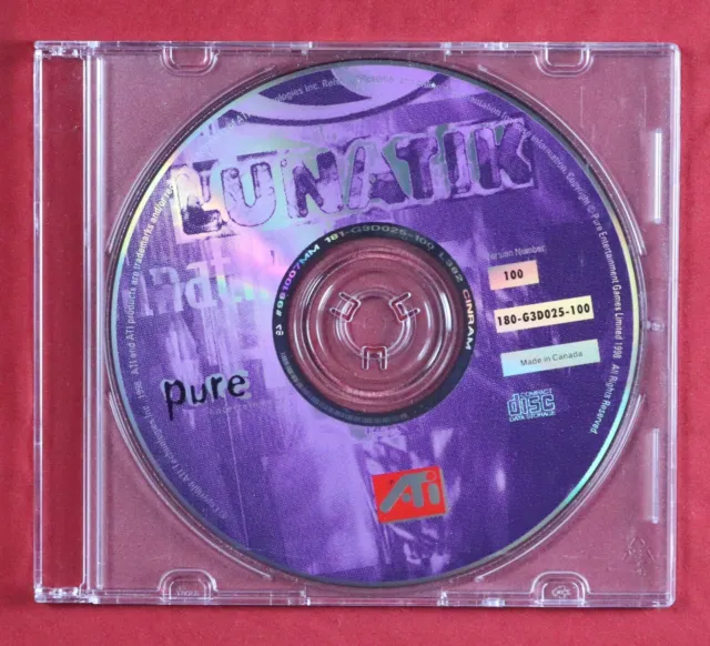 Vintage Lunatik Game PC CD-ROM ATi Video Cards (1998) Eidos Pure