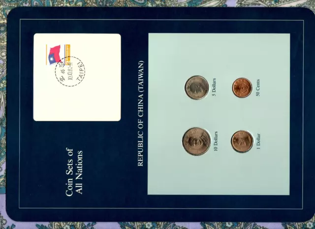 Coin Sets of All Nations China (Taiwan) w/card UNC 1981-1983 10 Yuan 1983