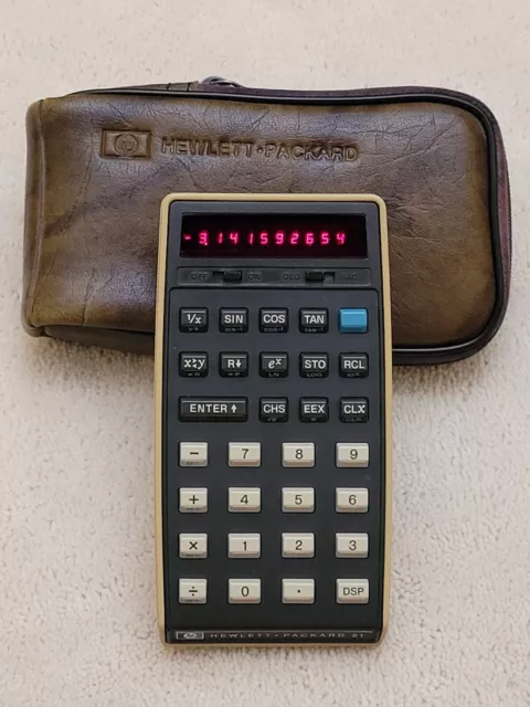 Hewlett Packard HP-21 Calculator, case, battery pack, charger, works perfect