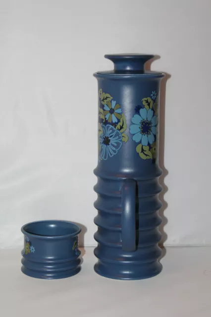 Vintage Carlton Ware 1970's Blue Wellington Large Coffee Pot And Sugar Bowl 3