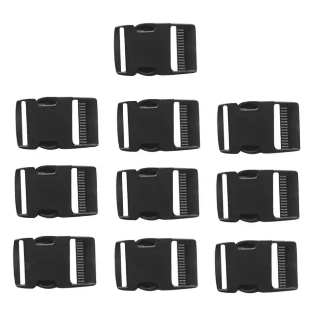 10 Pieces Replacement Belt Connecting Black Plastic  Buckles 1\'\' inch