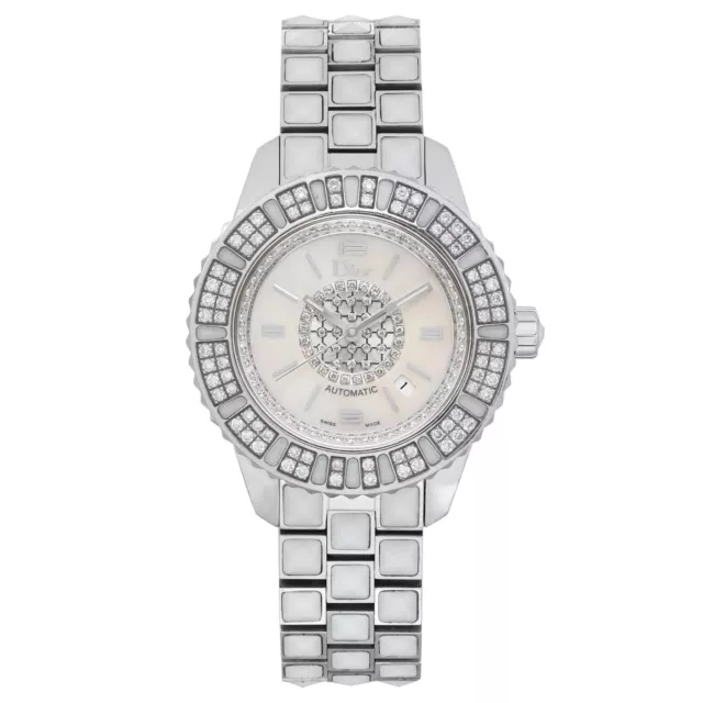 Christian Dior Christal 33mm Steel Diamond MOP Dial Ladies Watch CD113512M001