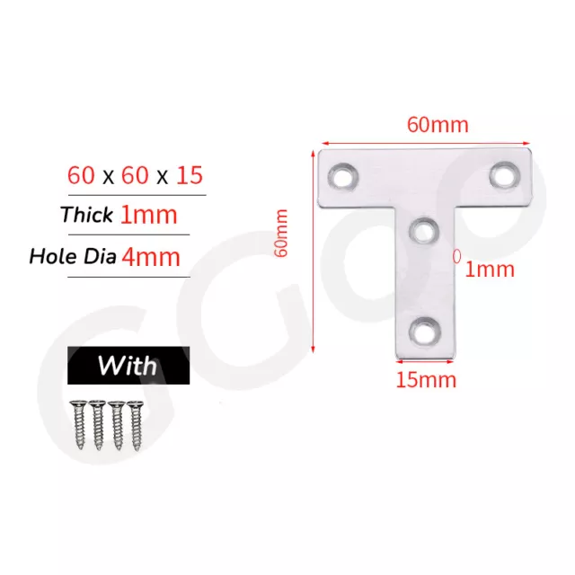 Stainless Steel Corner Brackets Right Angle Bracket Corner Brace Joint L Shape