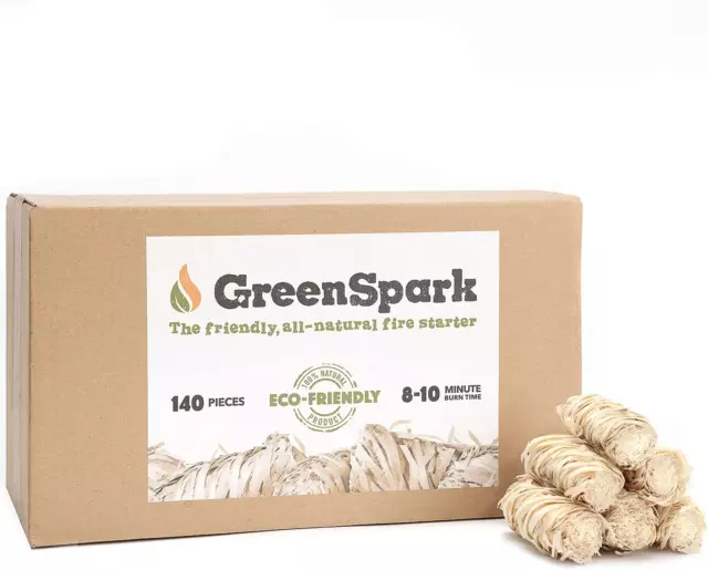 Greenspark Natural Fire Starters for Grill, Smoker, Pizza Oven,Bbq,Fireplace, Wo