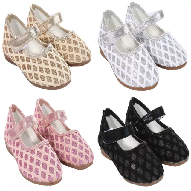 Kids Baby Infants Girls Glitter Bow Spanish Wedding Party Strap Toddler Shoes Sz