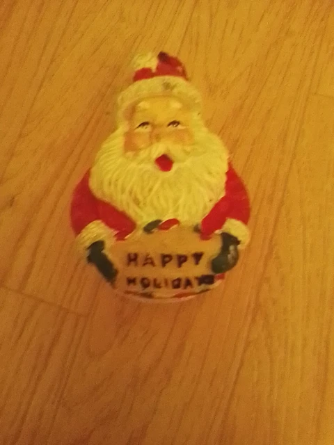 Vintage Santa Holding Happy Holidays Sign