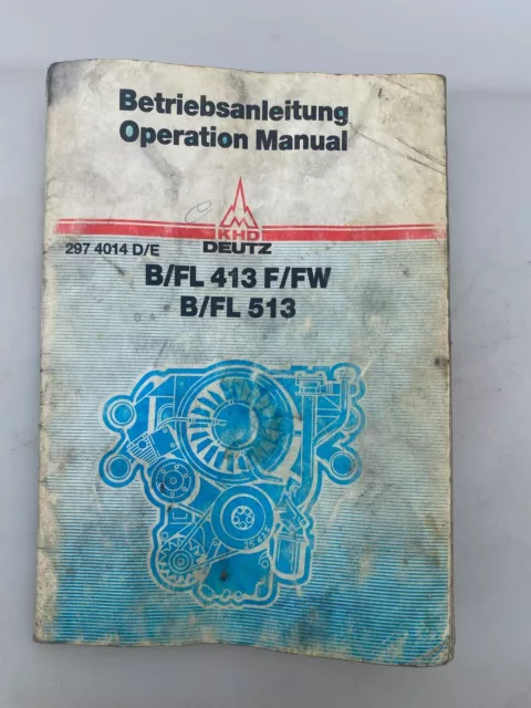 Deutz Operation manual B/FL 413 F/FW B/FL 513