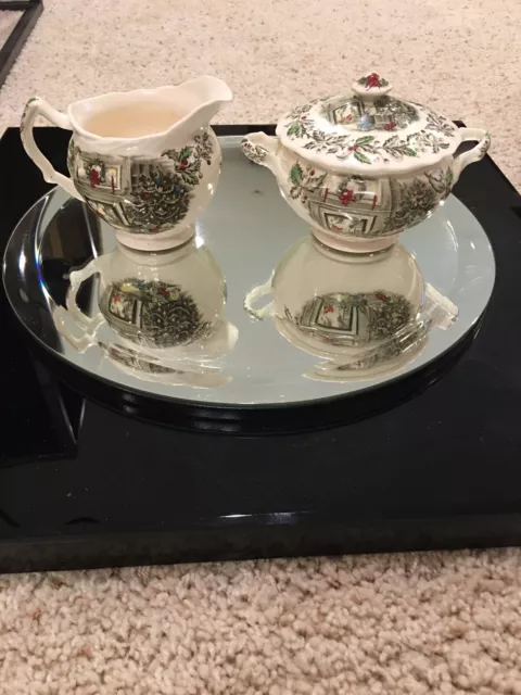 Johnson Brothers Merry Christmas Creamer and Sugar