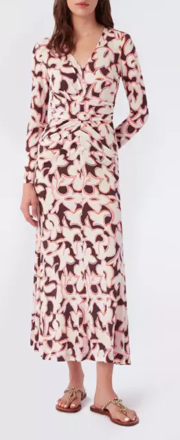 Diane Von Furstenberg Long Sleeve A-Line Midi Dress (MSRP 438)