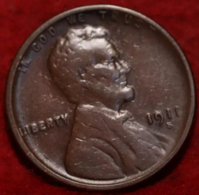 1911-S San Francisco Mint Copper Lincoln Wheat Cent