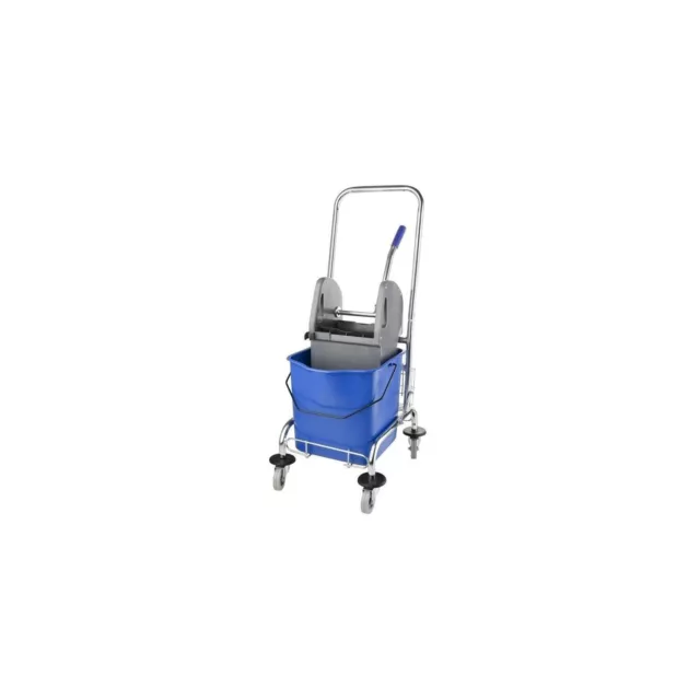 Chariot inox seau essoreur 24 Litres bleu