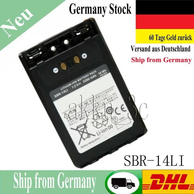 Vhbw Akku Für Yaesu SBR-14 Funkgerät – 2200 MAh Li-Ion Mit Gürtelclip & Rückdeckel