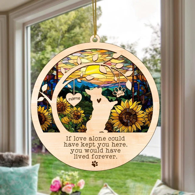 Personalized Corgi Memorial Suncatcher, Corgi Christmas Ornament with Name Date