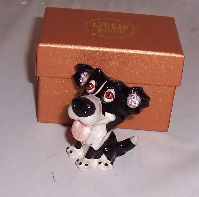LITTLE PAWS Miniatures - figurine boxes Gyp the Border Collie