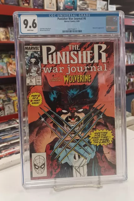 PUNISHER WAR JOURNAL #6 (1989) CGC Graded 9.6 ~ JIM LEE WOLVERINE ~ White Pages