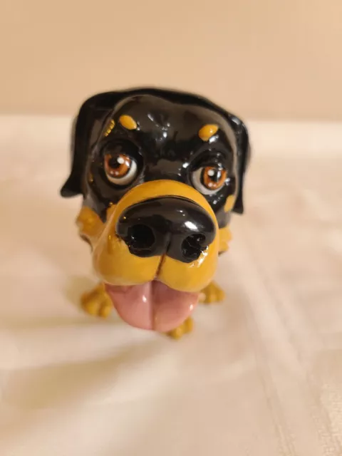 Little Paws Arora Rocky The Rottweiler Brown Black Dog Figurine