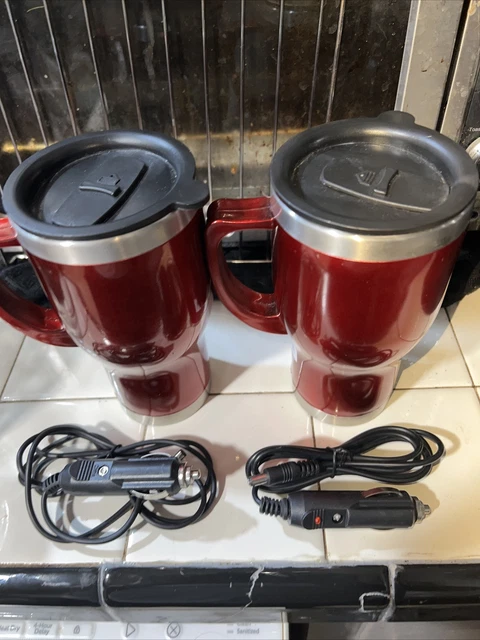sharper image stainless steel heated travel mug