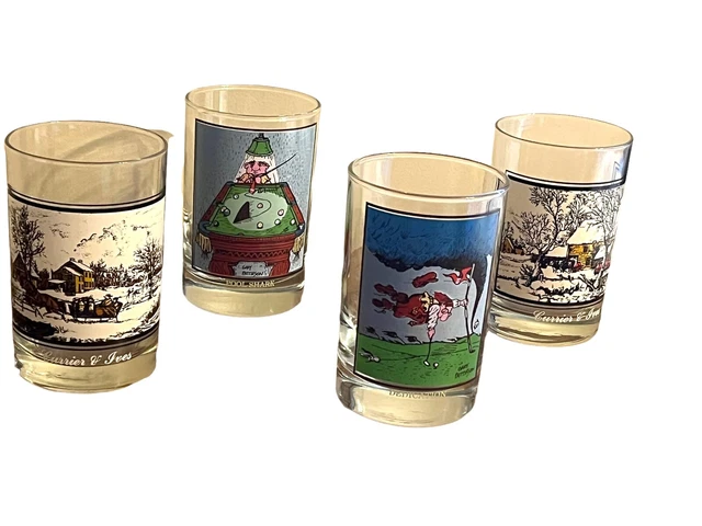 (2)’82 & (2) ‘78 Arbys Collector Series Dedication & Pool Shark 4.75" Glass