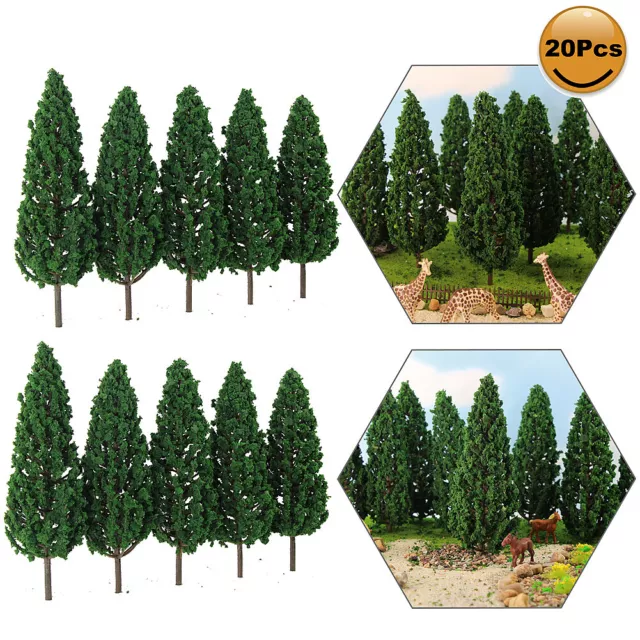 10pcs Model Pine Trees 1:25 Green For O G Gauge Railway Layout 16cm S16060