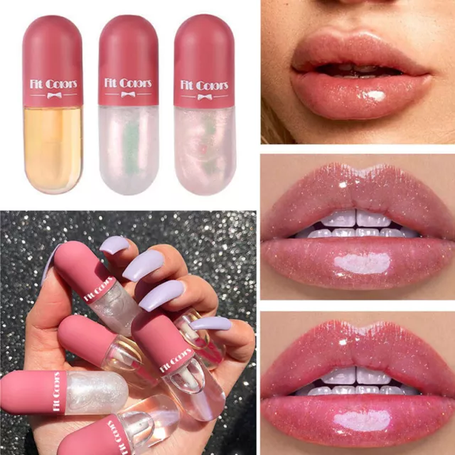 Mollig Serum Kristall Jelly Lippen Plumper Öl Lip Gloss Lippenstift Basis Mak🔥