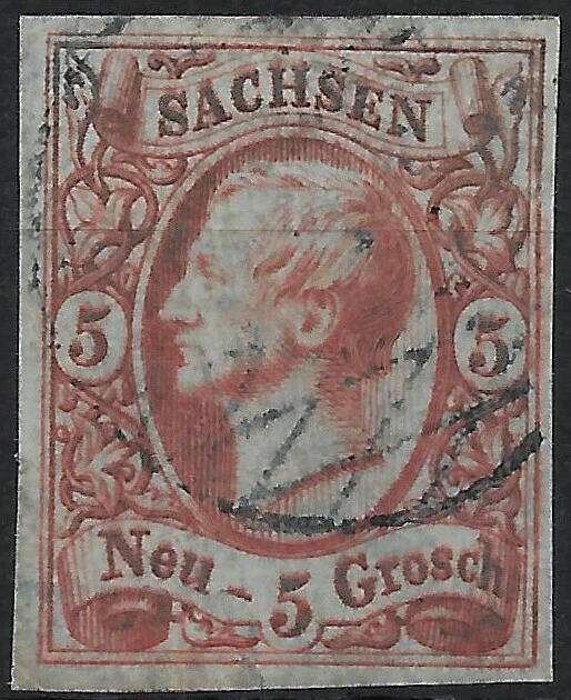 SACHSEN 1856... MiNr. 12a ...5 Ngr...BPP geprüft