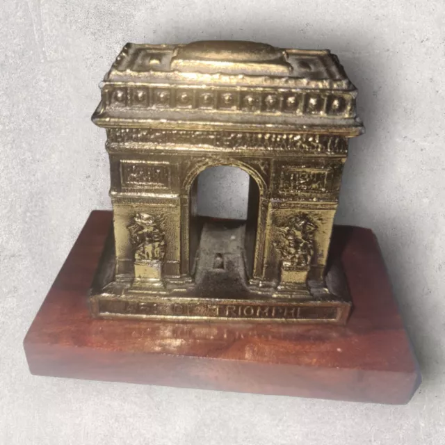 Arc De Triomphe Souvenir De Paris En BRONZE -  Figurine Arc De Triomphe Vintage 2