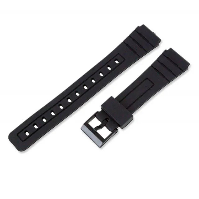Cinturino di gomma per orologio per Casio F-91W Universale - Nero - 18mm