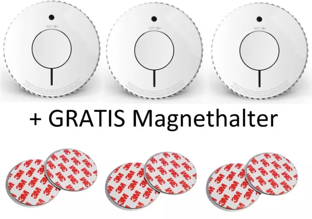 FireAngel optischer Rauchmelder 10 Jahre Batterie Q-Label mit Magnethalter [3er]