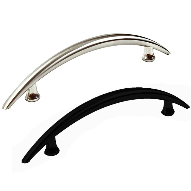 Handle Pull Kitchen/Bath Modern Arch Door Drawer Cabinet Hardware Nickel Black