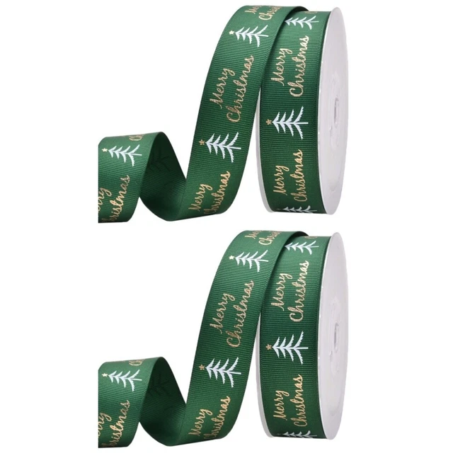 2x Urlaub Weihnachten Band Weihnachten Baum Band Stoff Band Satin