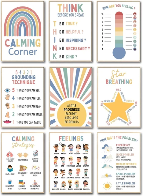 CALMING CORNER CLASSROOM Posters-Feelings Wheel Chart Emotions Poster ...