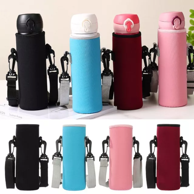 420-1500ml Neoprene Water Bottle Cover Carrier Insulated Bag Holder Strap Travel