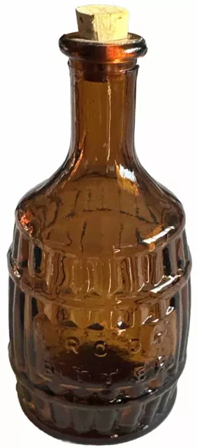 Bottle Mini Root Bitters Brown With Cork Stopper Vintage Glass Miniature 3”