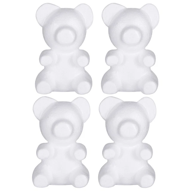 4pcs Dekorative Unlackiert Blank DIY Malerei Bär Vermittlung Bär 3
