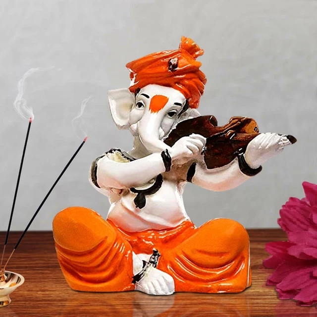 Statue del Dio Elefante Ganesha, Idolo indù a Energia Solare per la